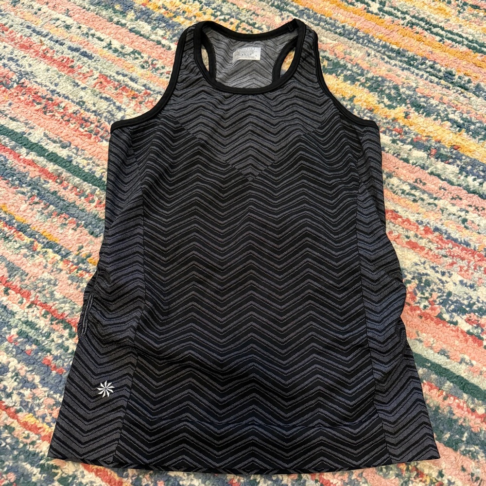 Athleta Finish Fast Racerback Chevron Striped Tank Top